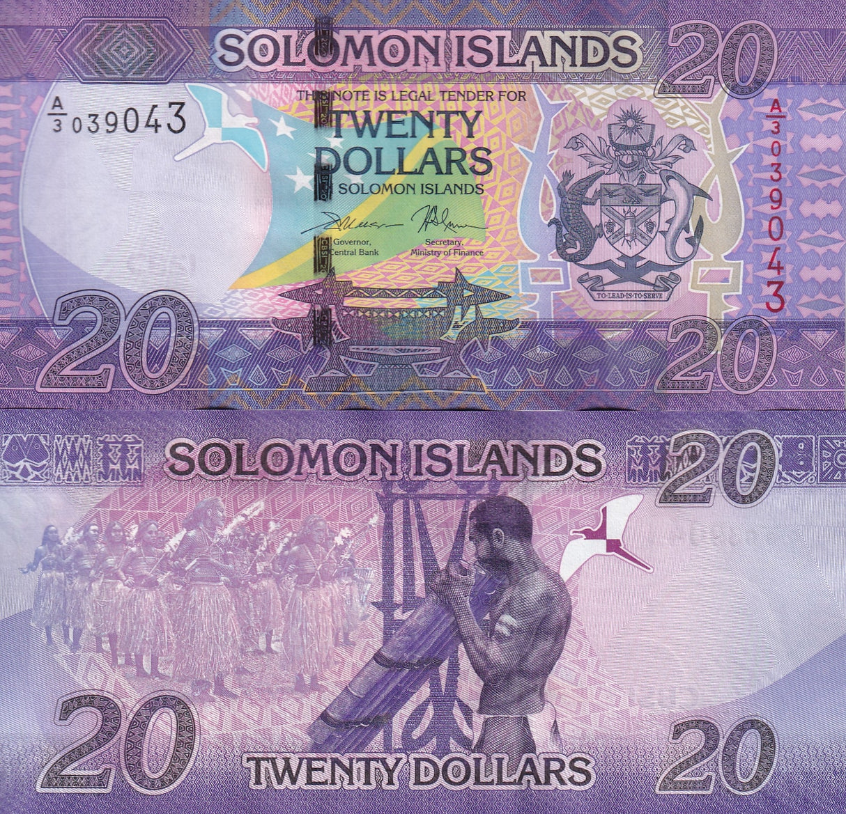 Solomon Islands 20 Dollars ND 2017 P 34 a UNC