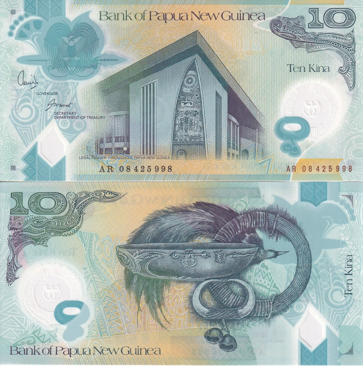 Papua New Guinea 10 Kina 2008 Polymer P 30 a UNC