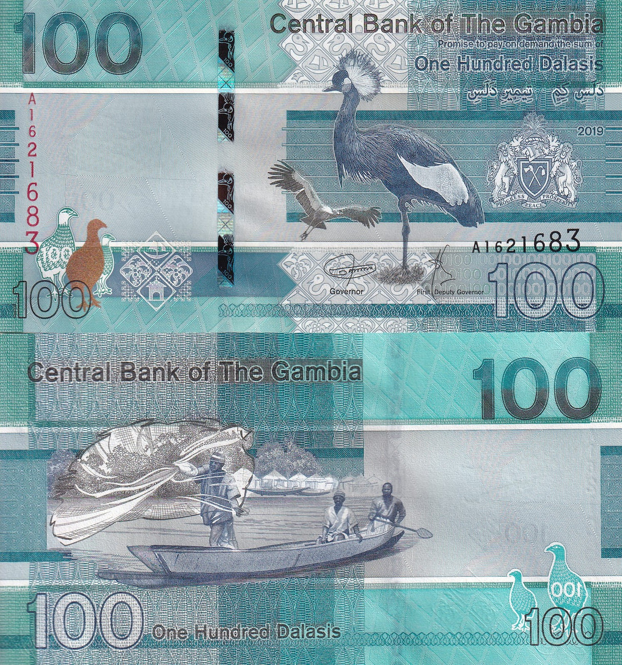 Gambia 100 Dalasis 2019 P 41 UNC