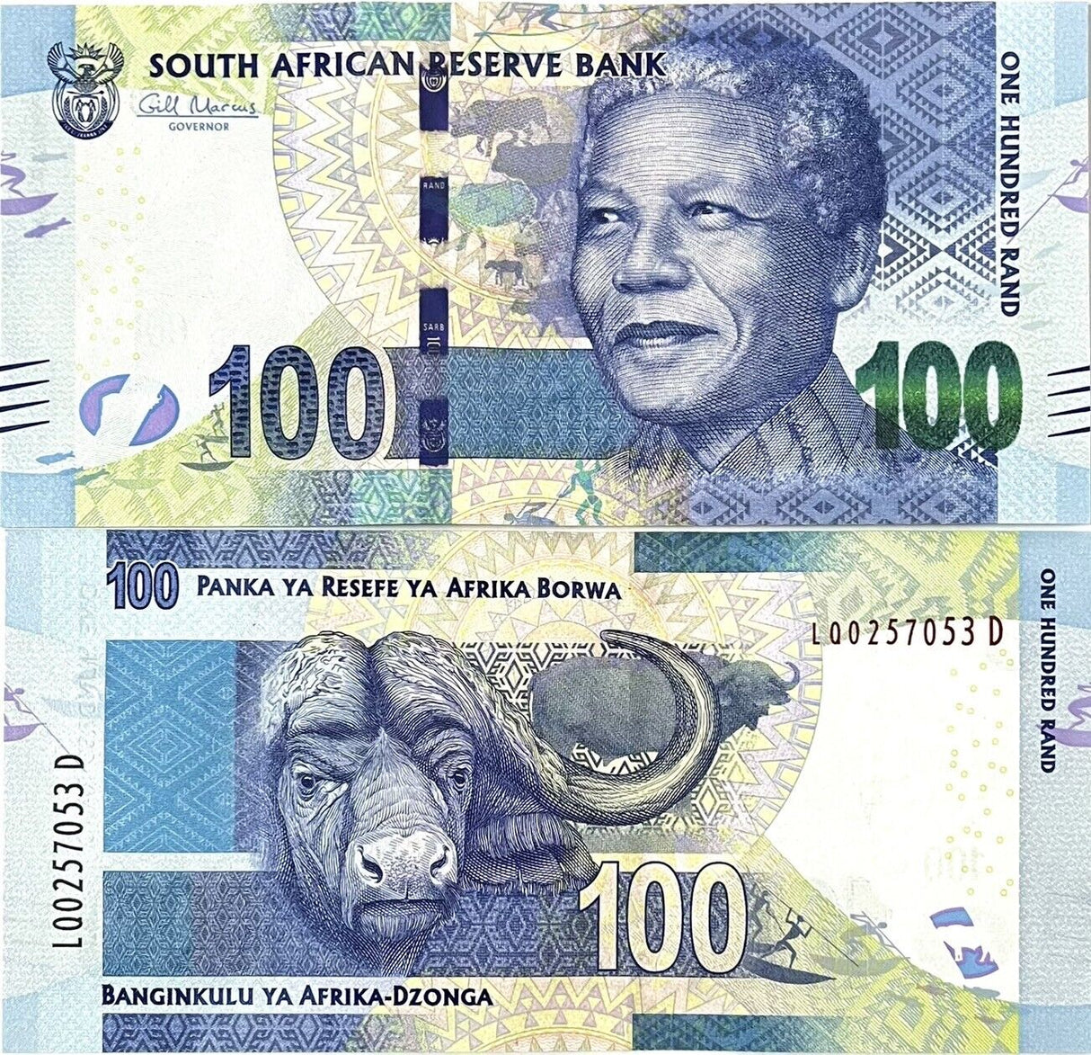 South Africa 100 Rands ND 2013 P 141 a with Omron rings UNC