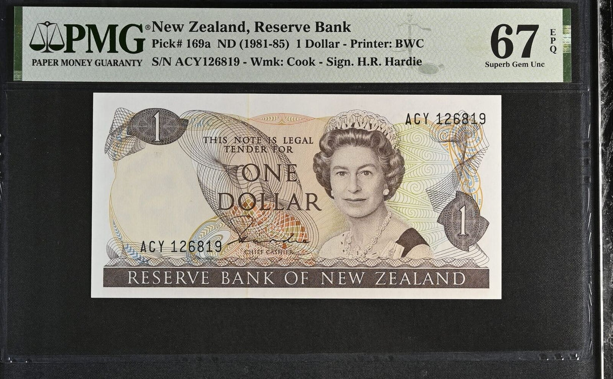 New Zealand 1 Dollar 1981-1985 P 169 a Superb Gem UNC PMG 67 EPQ