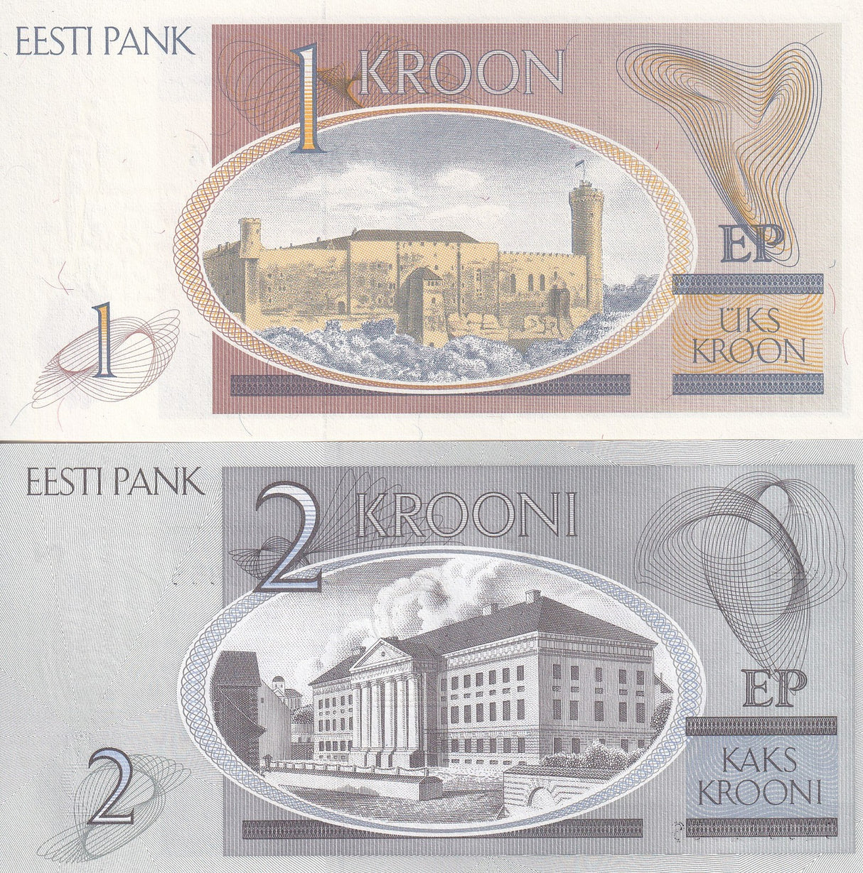 Estonia Set 2 UNC 1 2 Kroon 1992 2006 P 69 85 UNC
