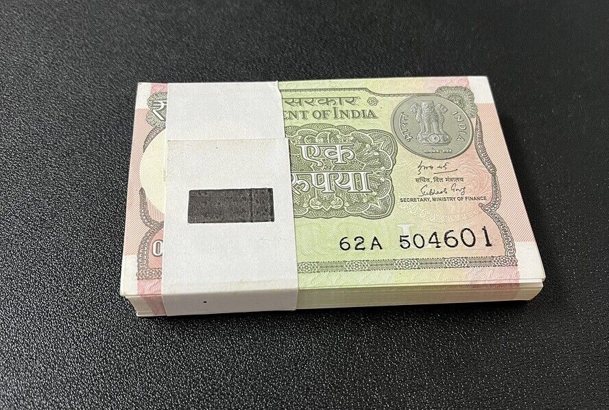 India 1 Rupee 2018 P 117 d UNC LOT 100 PCS 1 BUNDLE