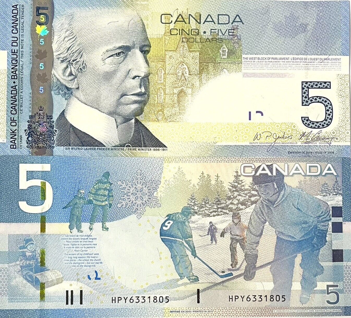 Canada 5 Dollars 2006/2010 P 101A/d UNC