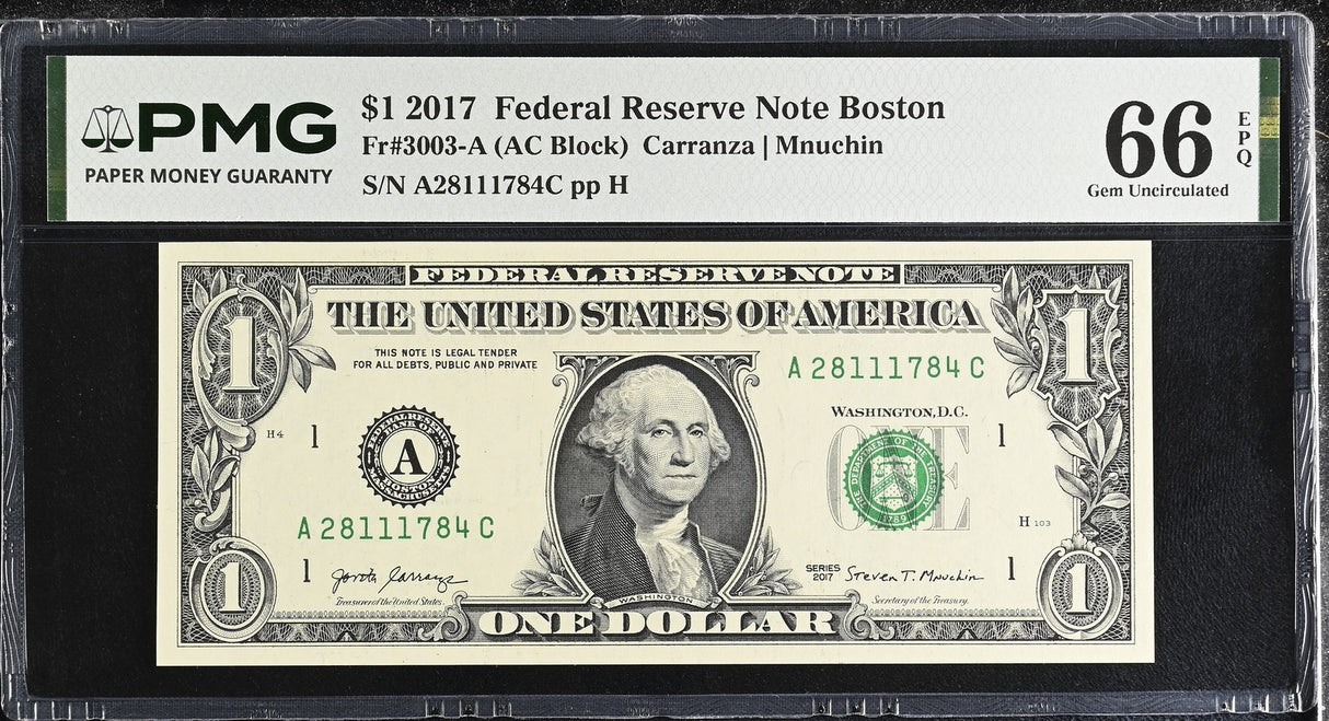 United States 1 Dollar USA 2017 P 544 A Boston Gem UNC PMG 66 EPQ
