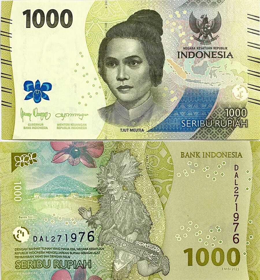 Indonesia 1000 Rupiah Random Year P 162 UNC