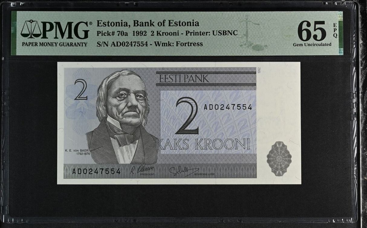 Estonia 2 Krooni 1992 P 70 a Gem UNC PMG 65 EPQ
