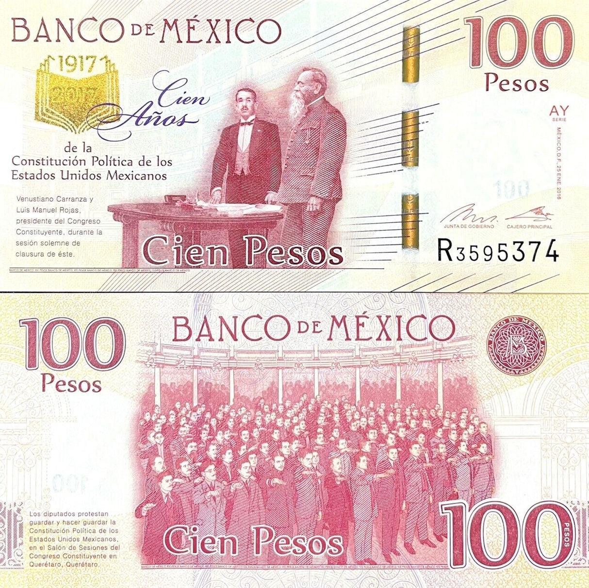 Mexico 100 Pesos 2016 P 130 c UNC
