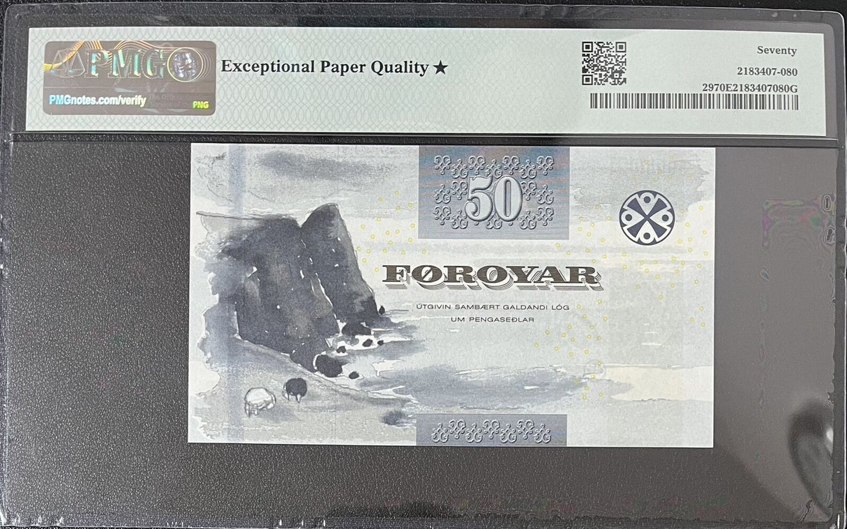 Faeroe Islands 50 Kronur 2011 P 29 Superb GEM UNC PMG 70 EPQ Extra Star TOP