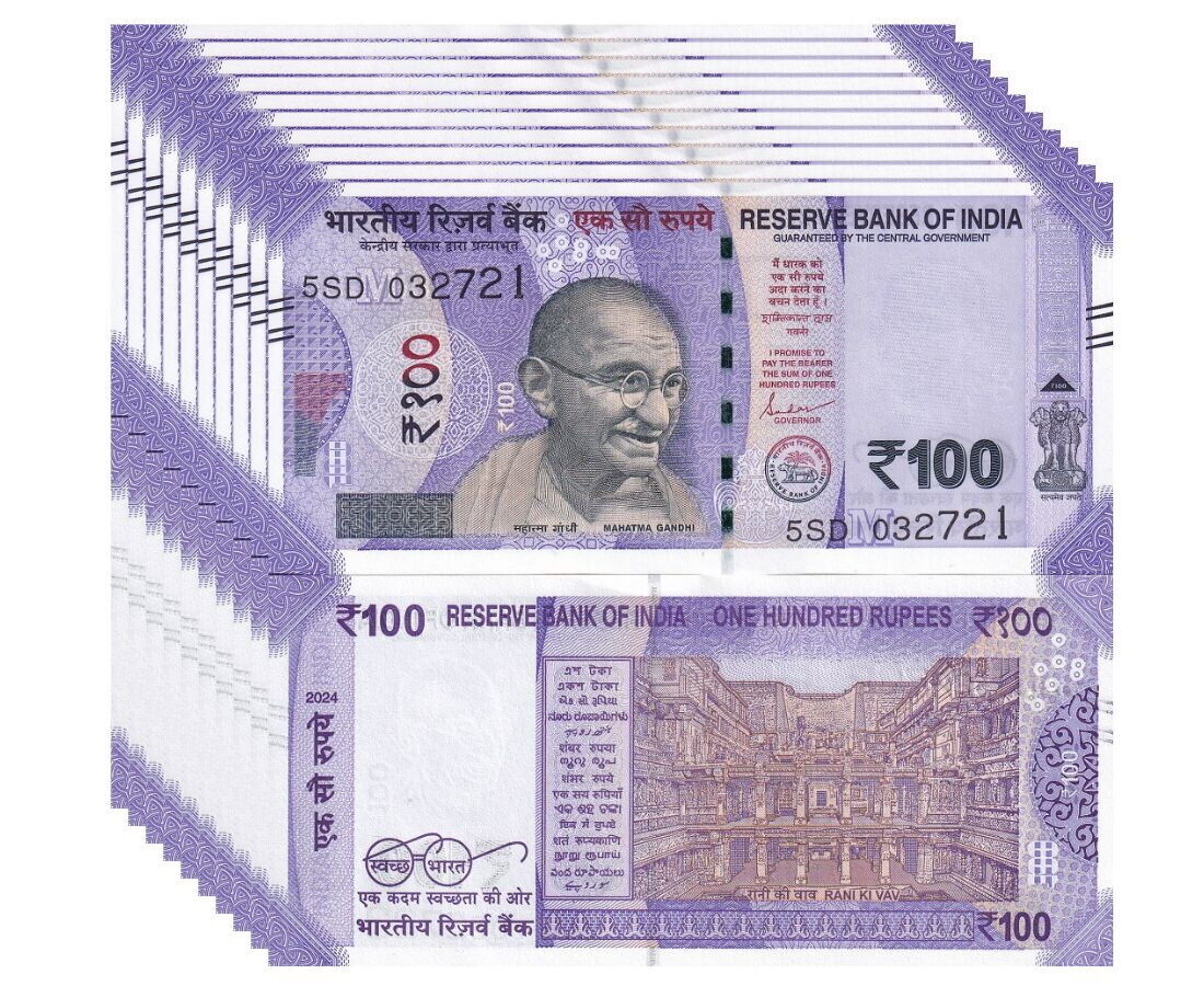 India 100 Rupees 2024 P 112 NEW Date Letter M UNC LOT 10 PCS