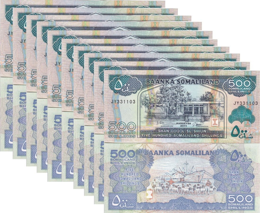 Somaliland 500 Shillings 2011 P 6 UNC LOT 10 PCS