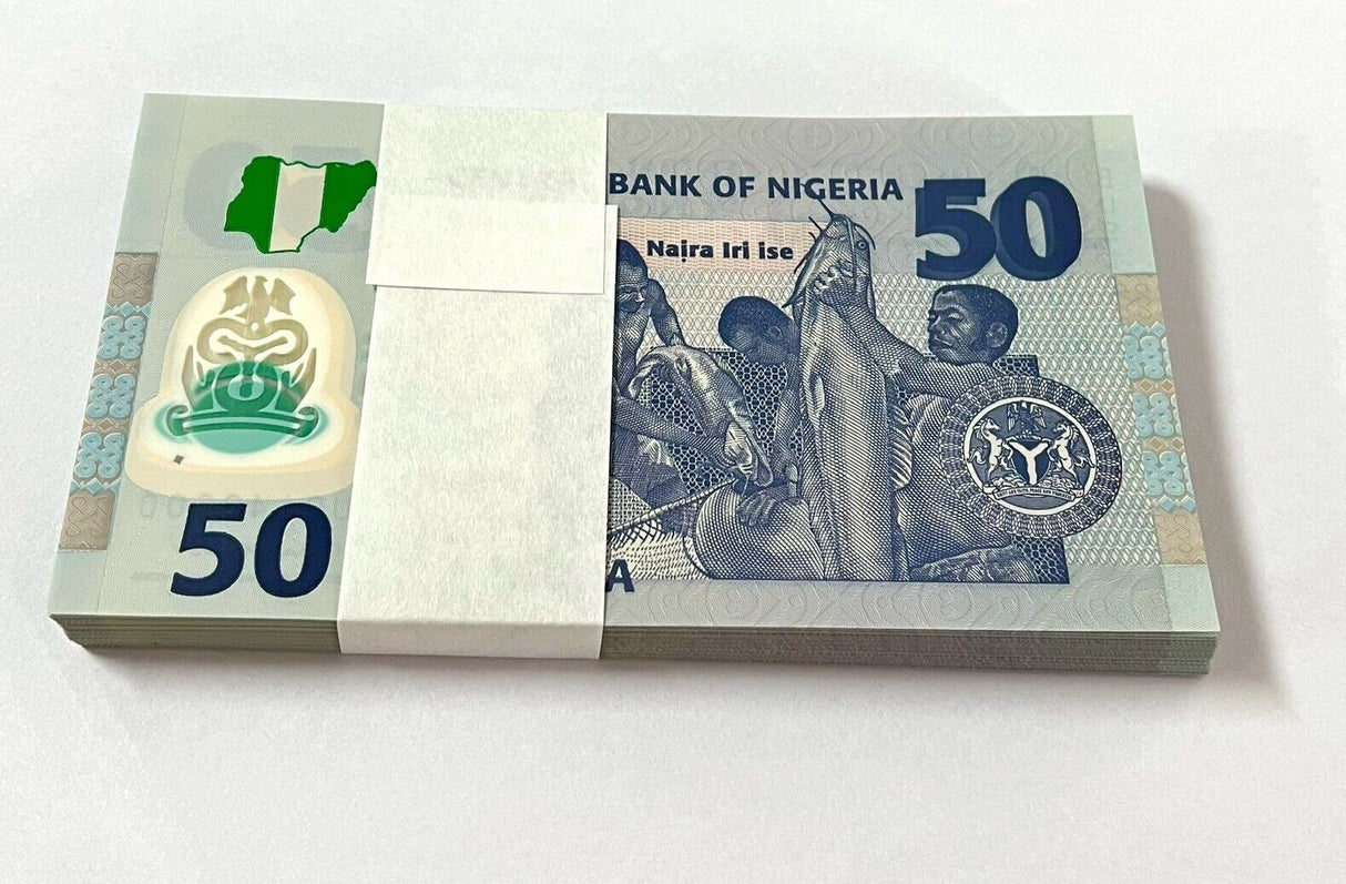 Nigeria 50 Naira Mixed Year P 40 Polymer UNC LOT 100 PCS 1 Bundle