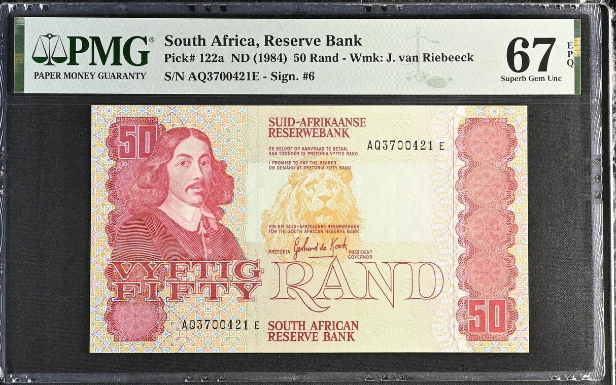 South Africa 50 RAND ND 1984 P 122 a Superb Gem UNC PMG 67 EPQ