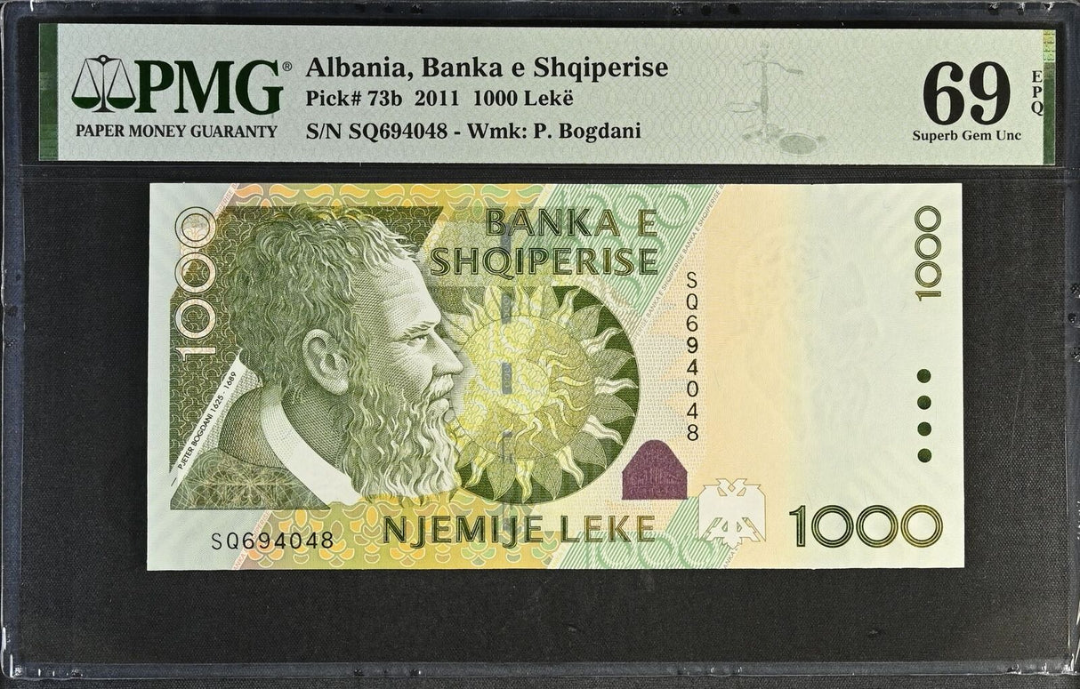 Albania 1000 Leke 2011 P 73 b Superb Gem UNC PMG 69 EPQ TOP POP