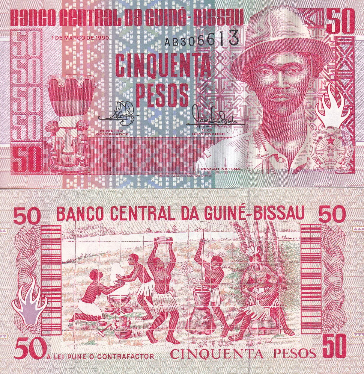 Guinea Bissau 50 Pesos 1990 P 10 UNC