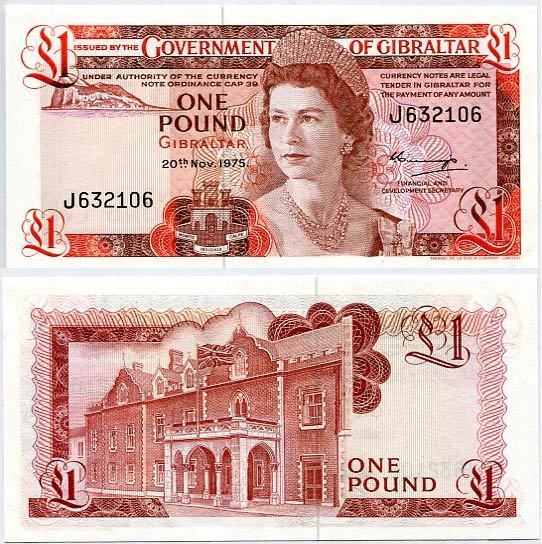 Gibraltar 1 Pound 1975 P 20 UNC