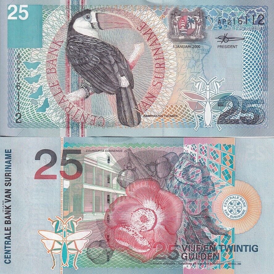 Suriname 25 Gulden 2000 P 148 AUnc