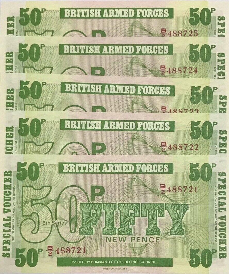 Great Britain 50 New Pence ND (1972) P M49 AUnc LOT 5 PCS