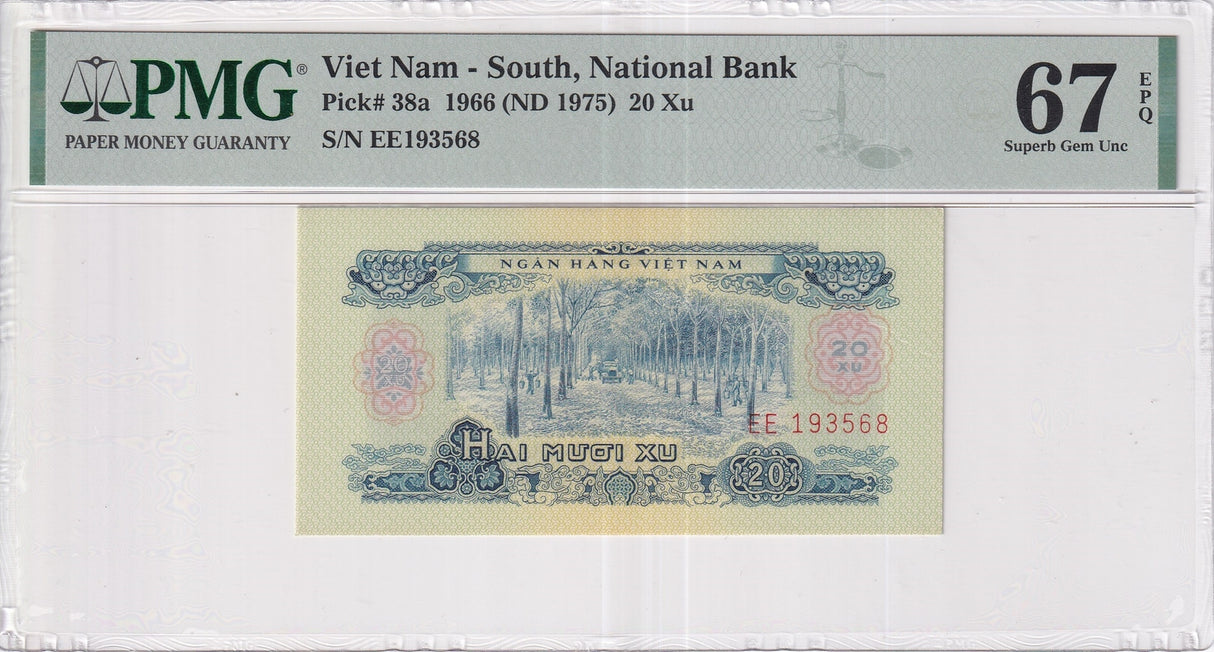 South Vietnam 20 Xu ND 1975 P 38 a Superb Gem UNC PMG 67 EPQ