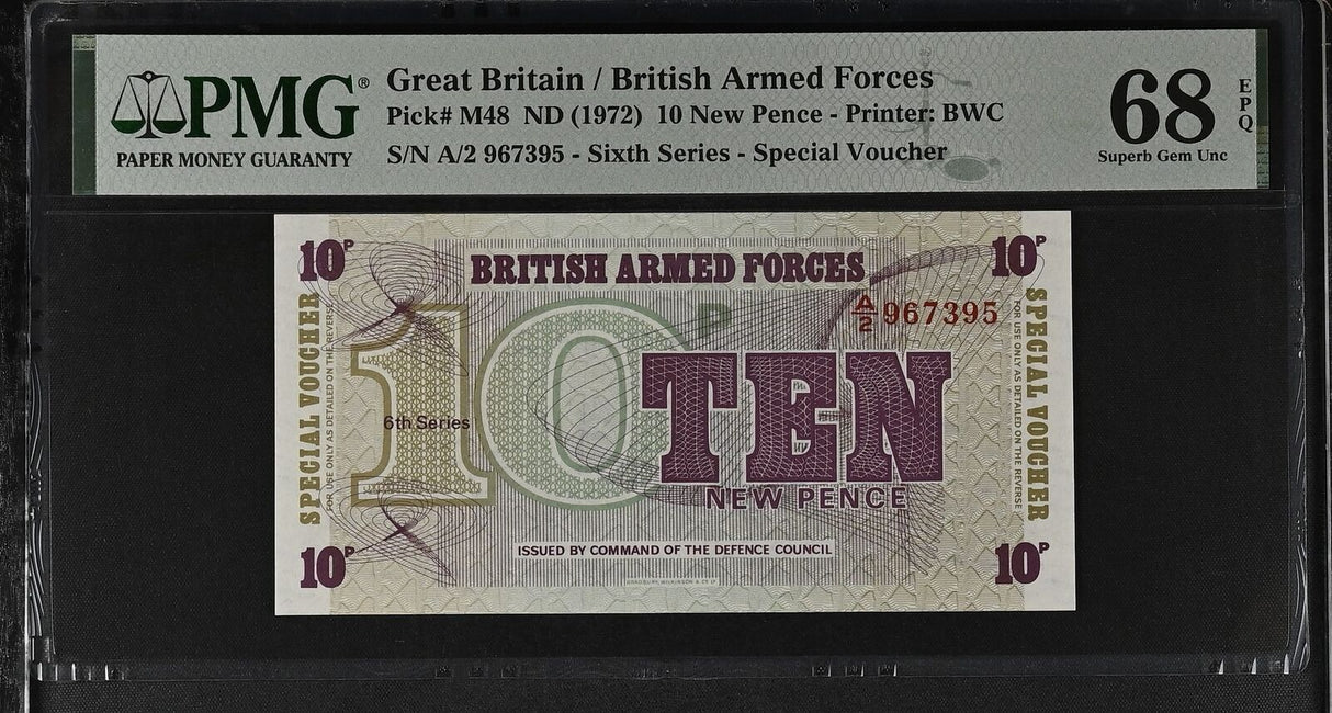 Great Britain 10 New Pence ND 1972 P M48 Superb Gem UNC PMG 68 EPQ TOP POP