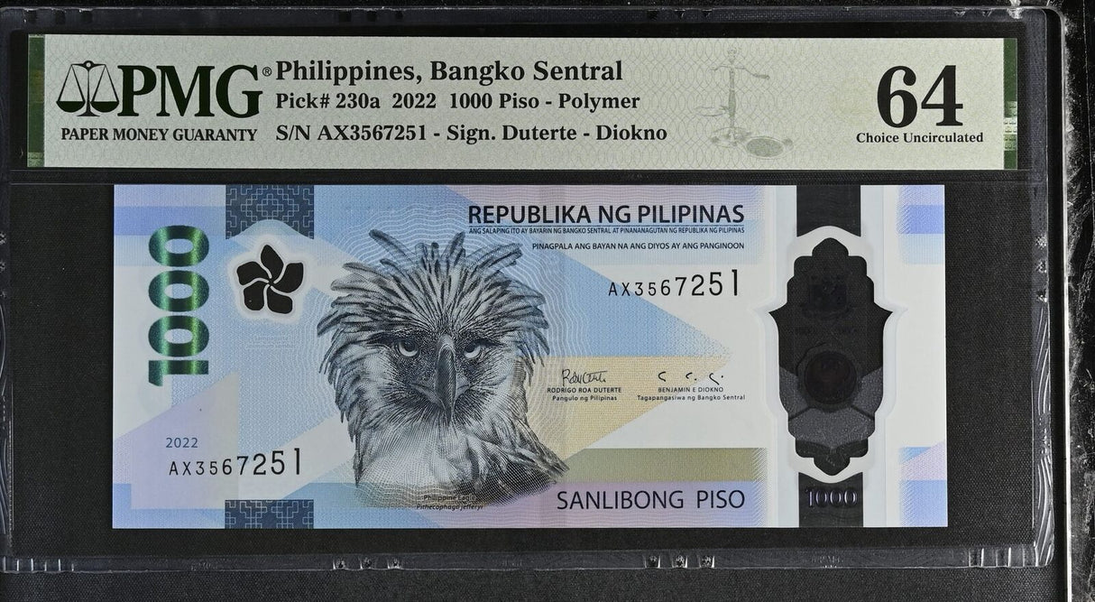 Philippines 1000 Piso 2022 P 230 a Choice UNC PMG 64