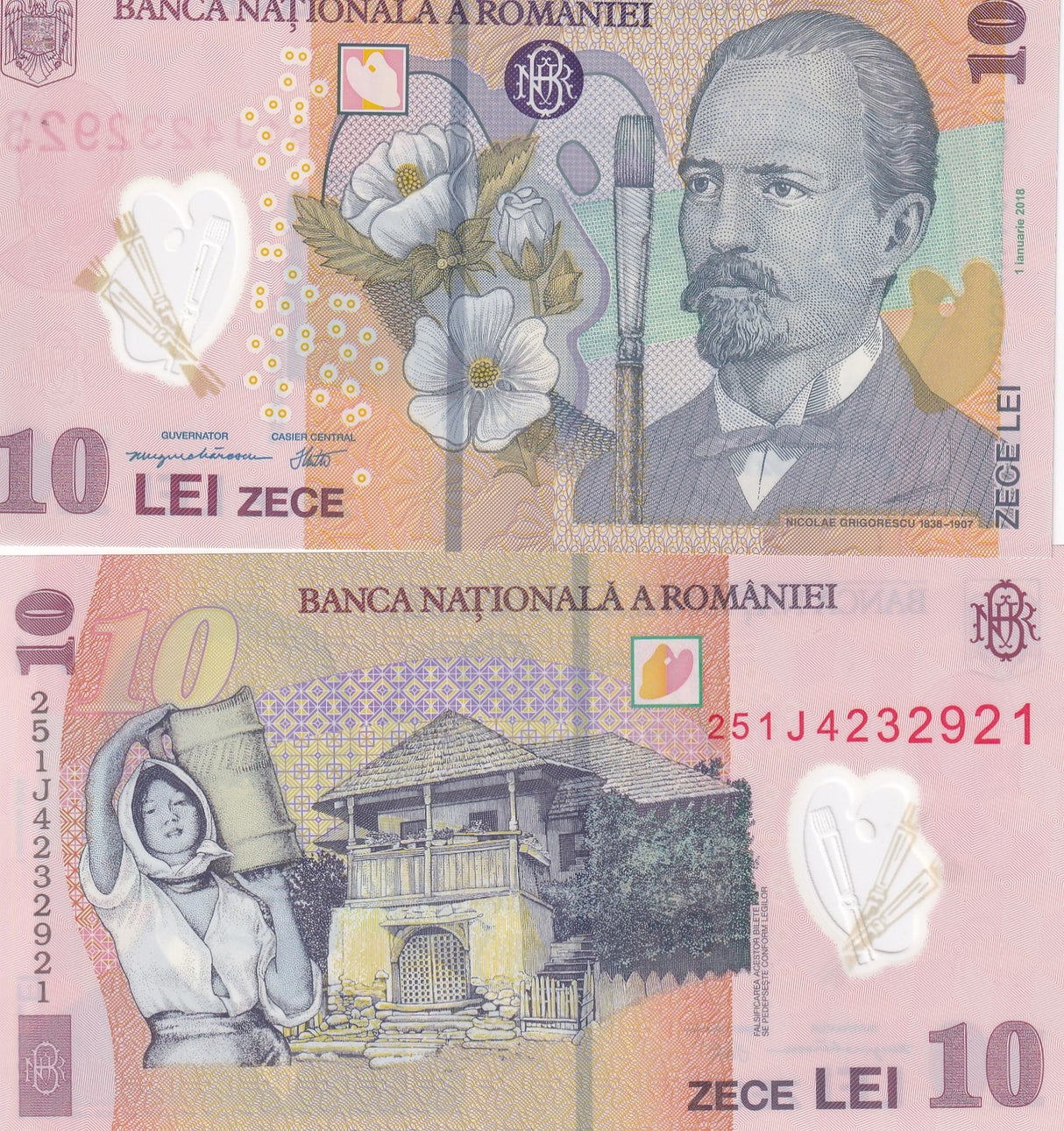 Romania 10 Leu 2018/2025 P 119 Polymer UNC