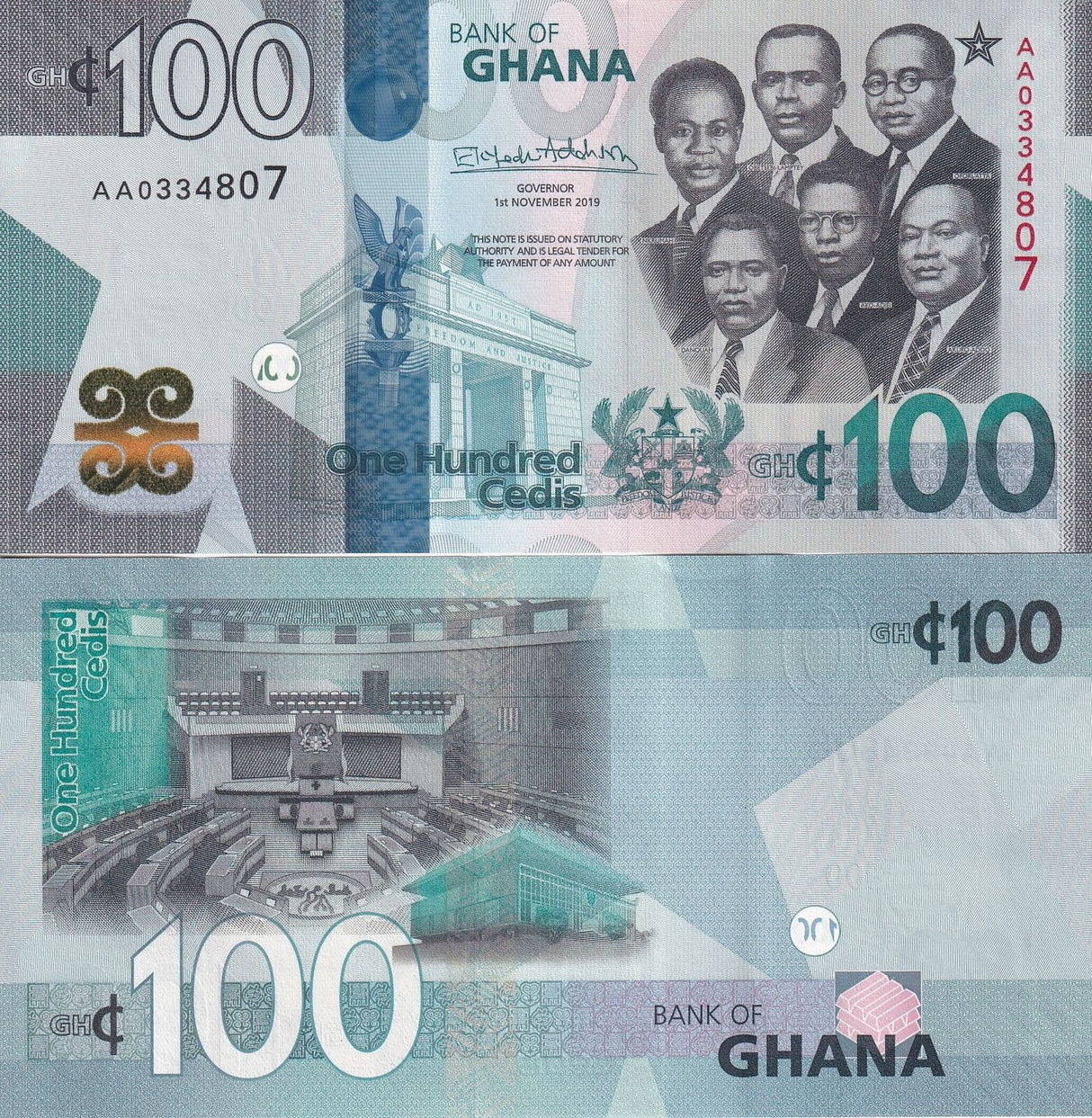 Ghana 100 Cedis 2019 P 50 UNC