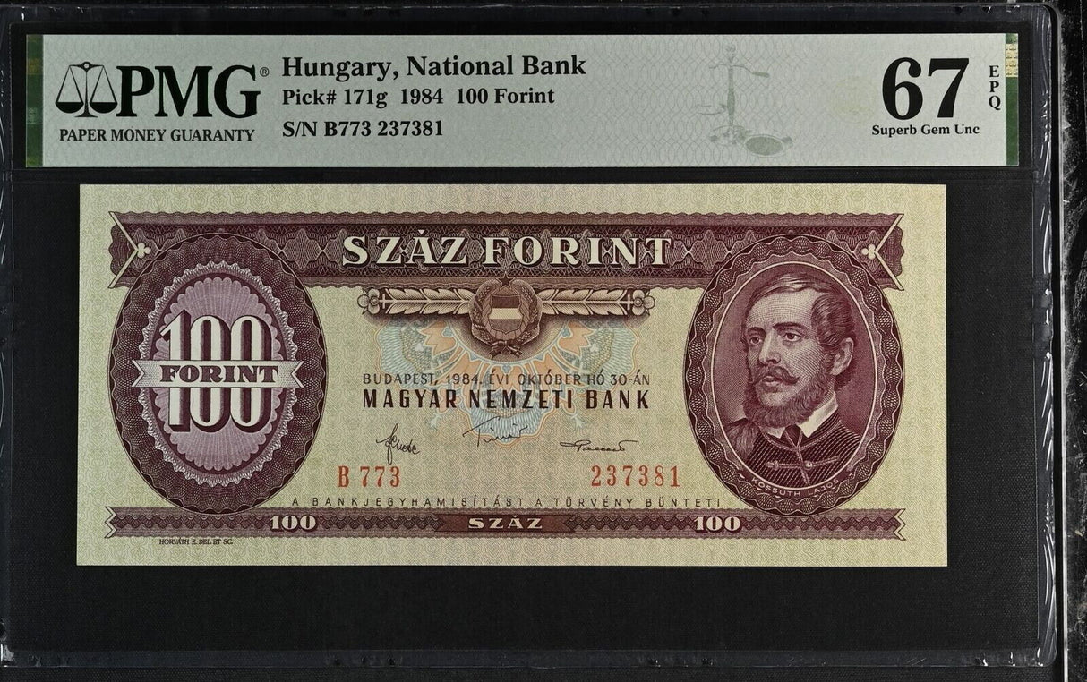 Hungary 100 Forint 1984 P 171 g Superb Gem UNC PMG 67 EPQ