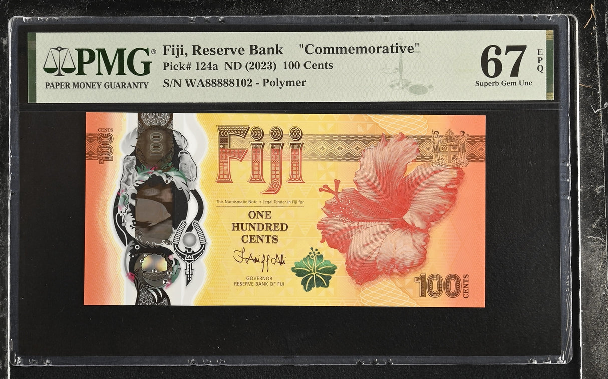 Fiji 100 Cents ND 2023 Dragon Comm. P 124 a Superb Gem UNC PMG 67 EPQ