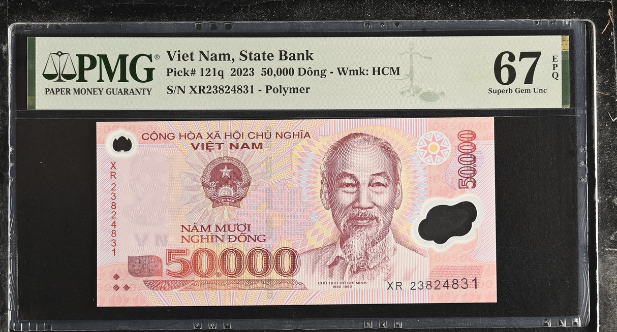 Vietnam 50000 Dong 2023 Polymer P 121 q Superb Gem UNC PMG 67 EPQ