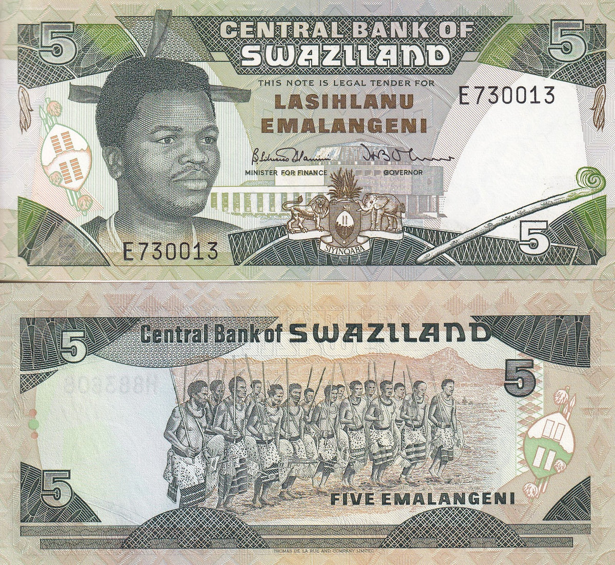 Swaziland 5 Emalangeni ND 1992 P 19 a UNC