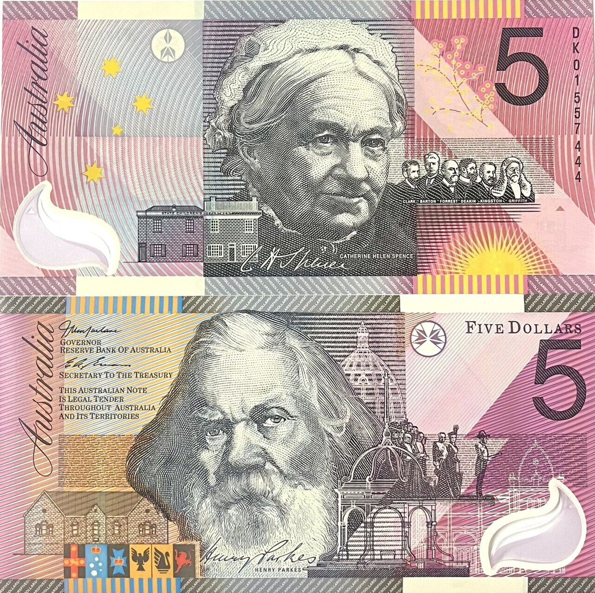 Australia 5 Dollars 2001 P 56 a Polymer AUnc