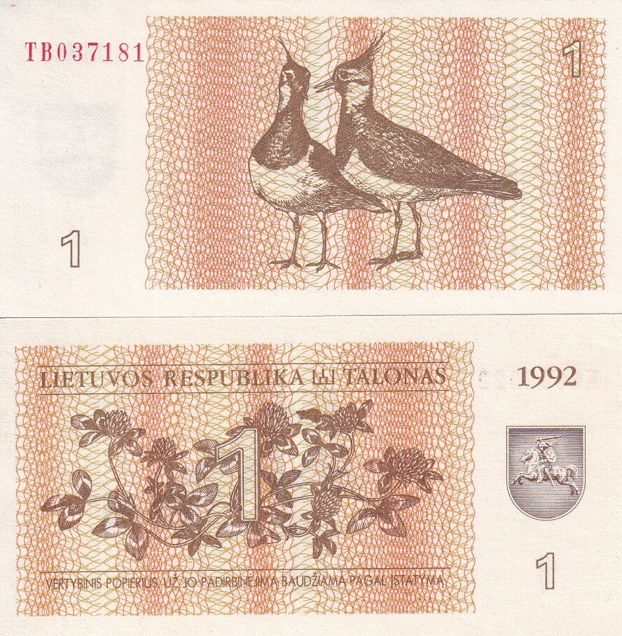 Lithuania 1 Talonas 1992 P 39 UNC LOT 5 PCS
