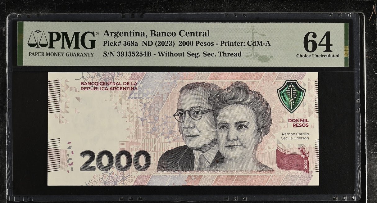 Argentina 2000 Pesos ND 2023 P 368 a Choice UNC PMG 64