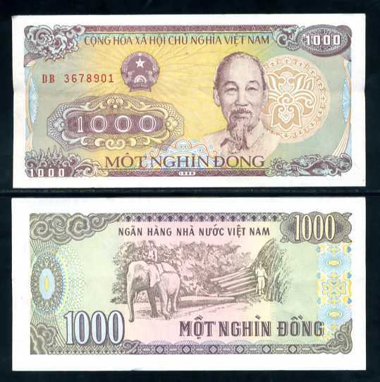 Vietnam 1000 Dong 1988 P 106 UNC