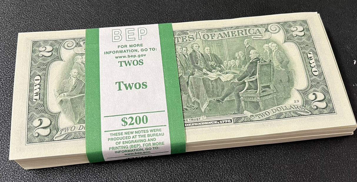 United States 2 Dollars USA 2017A P 545 Chicago IL "G" UNC LOT 100 Pcs 1 BUNDLE