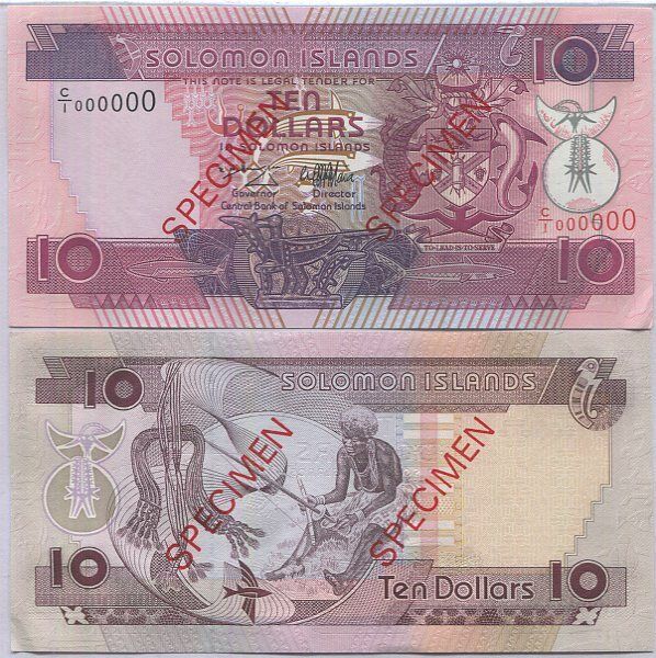 Solomon Islands 10 Dollars ND 1996 P 20 Specimen UNC