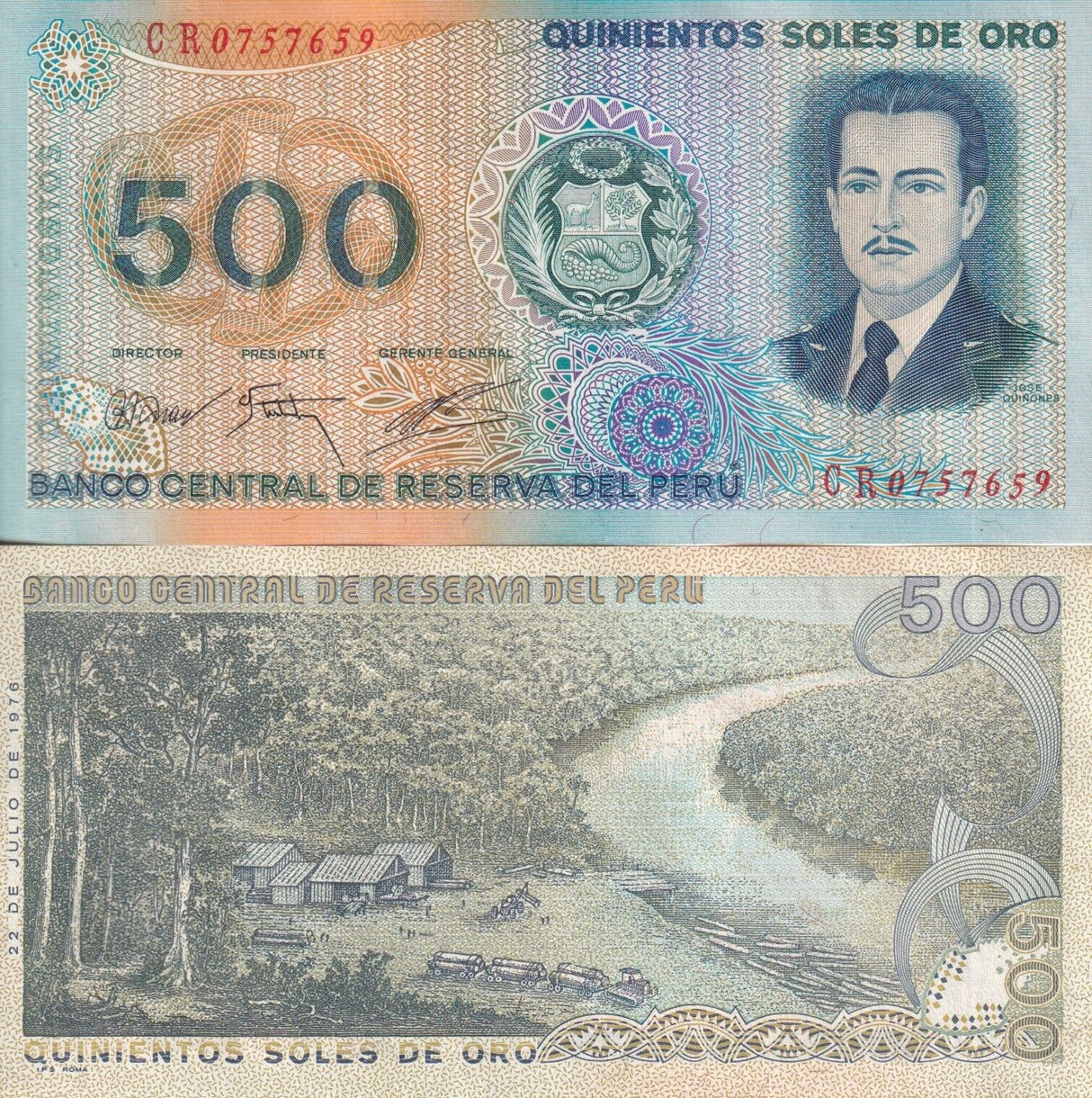 Peru 500 Soles 1976 P 115 Stato Rome Unc