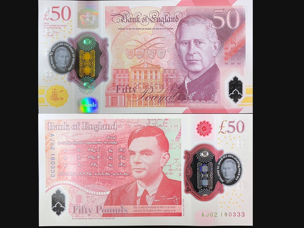 GREAT BRITAIN 50 Pounds 2023 2024 P 401 NEW UK King Charles III Polymer UNC