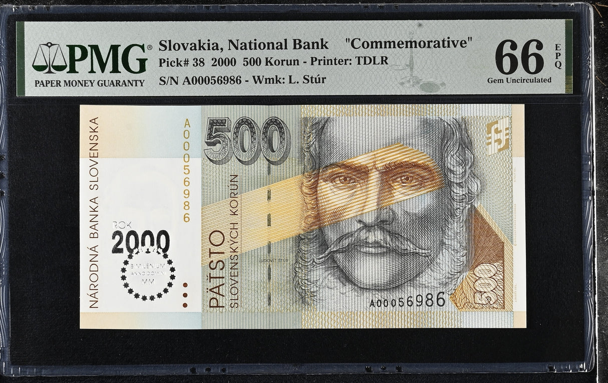 Slovakia 500 Korun 2000 P 38 Commemorative Gem UNC PMG 66 EPQ