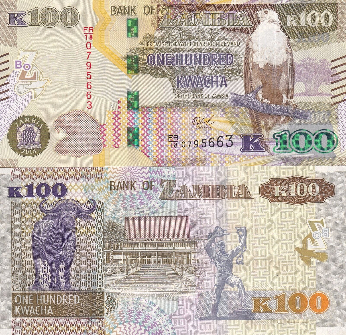 Zambia 100 Kwacha 2018 P 61 UNC