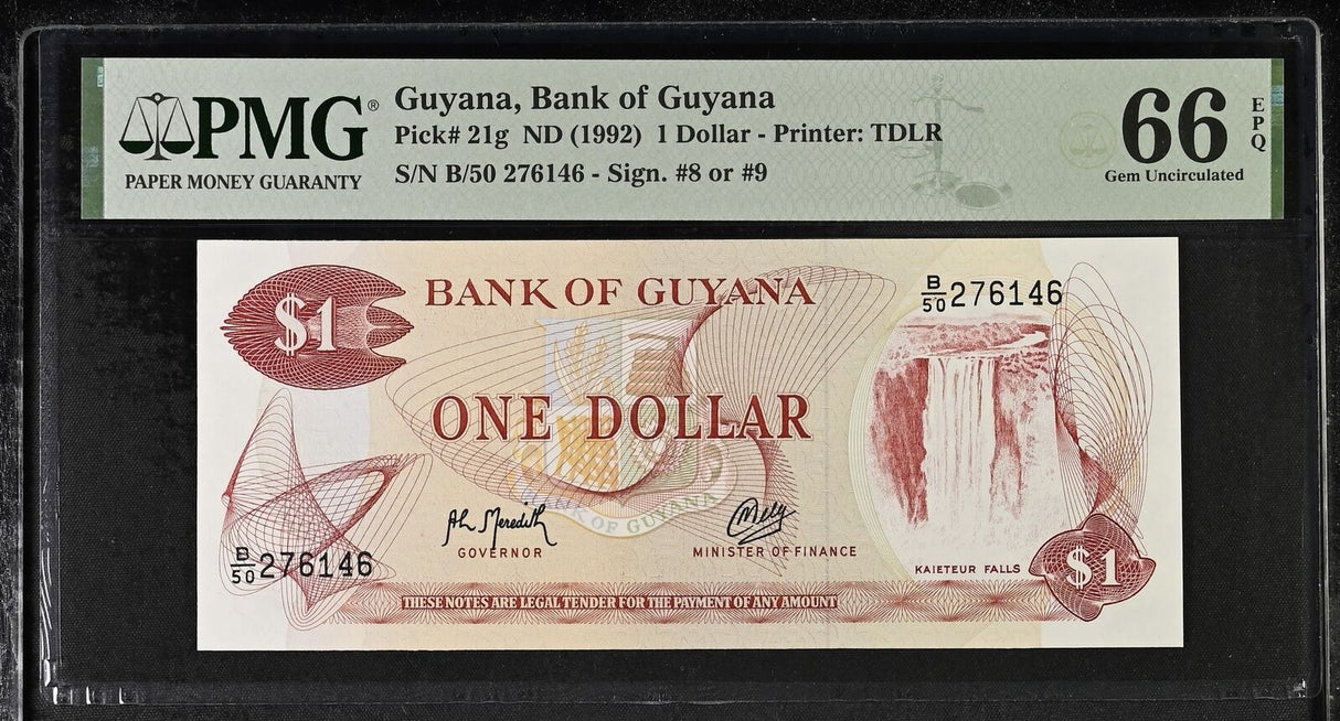 Guyana 1 Dollar ND 1992 P 21 g Gem UNC PMG 66 EPQ