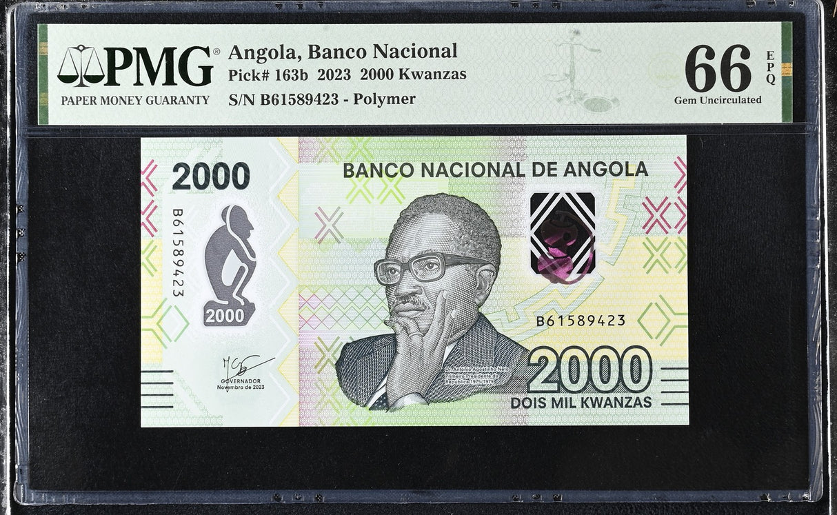 Angola 2000 Kwanzas 2023 P 163 b Gem UNC PMG 66 EPQ