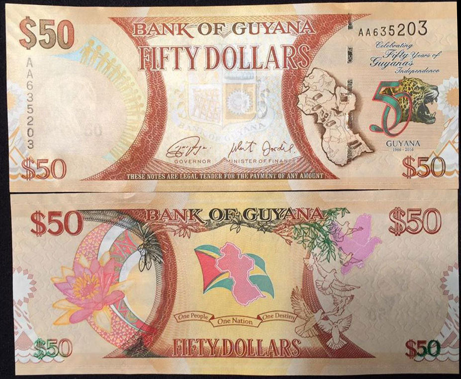 Guyana 50 Dollars ND 2016 P 41 Comm. UNC