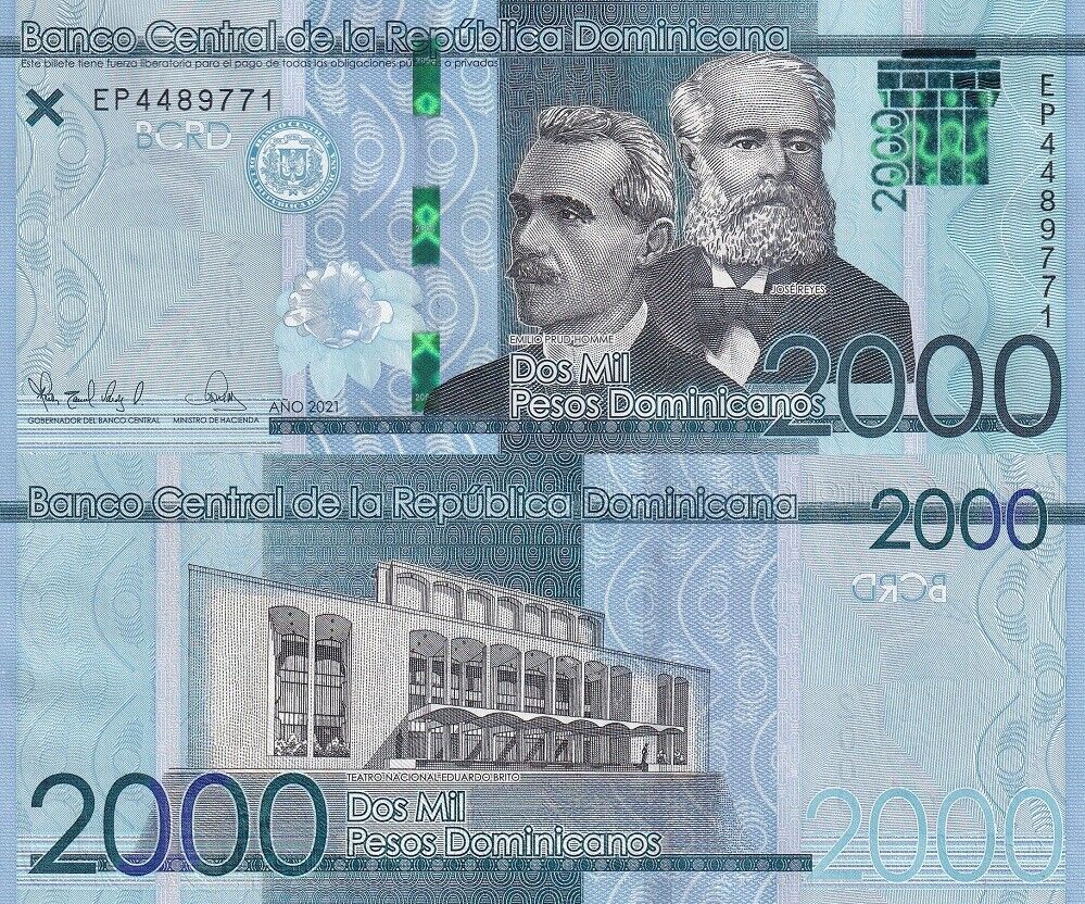 Dominican Republic 2000 Pesos 2021 P 194 e UNC