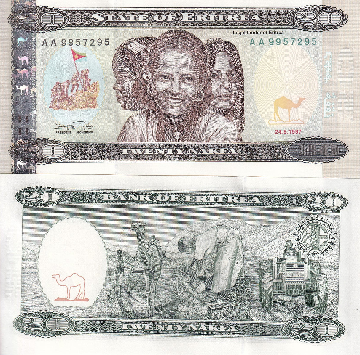 Eritrea 20 Nakfa 1997 P 4 UNC