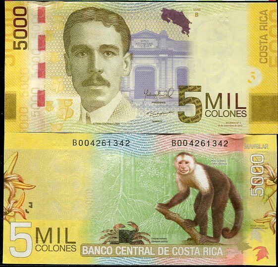 Costa Rica 5000 Colones 2012 P 276 b UNC