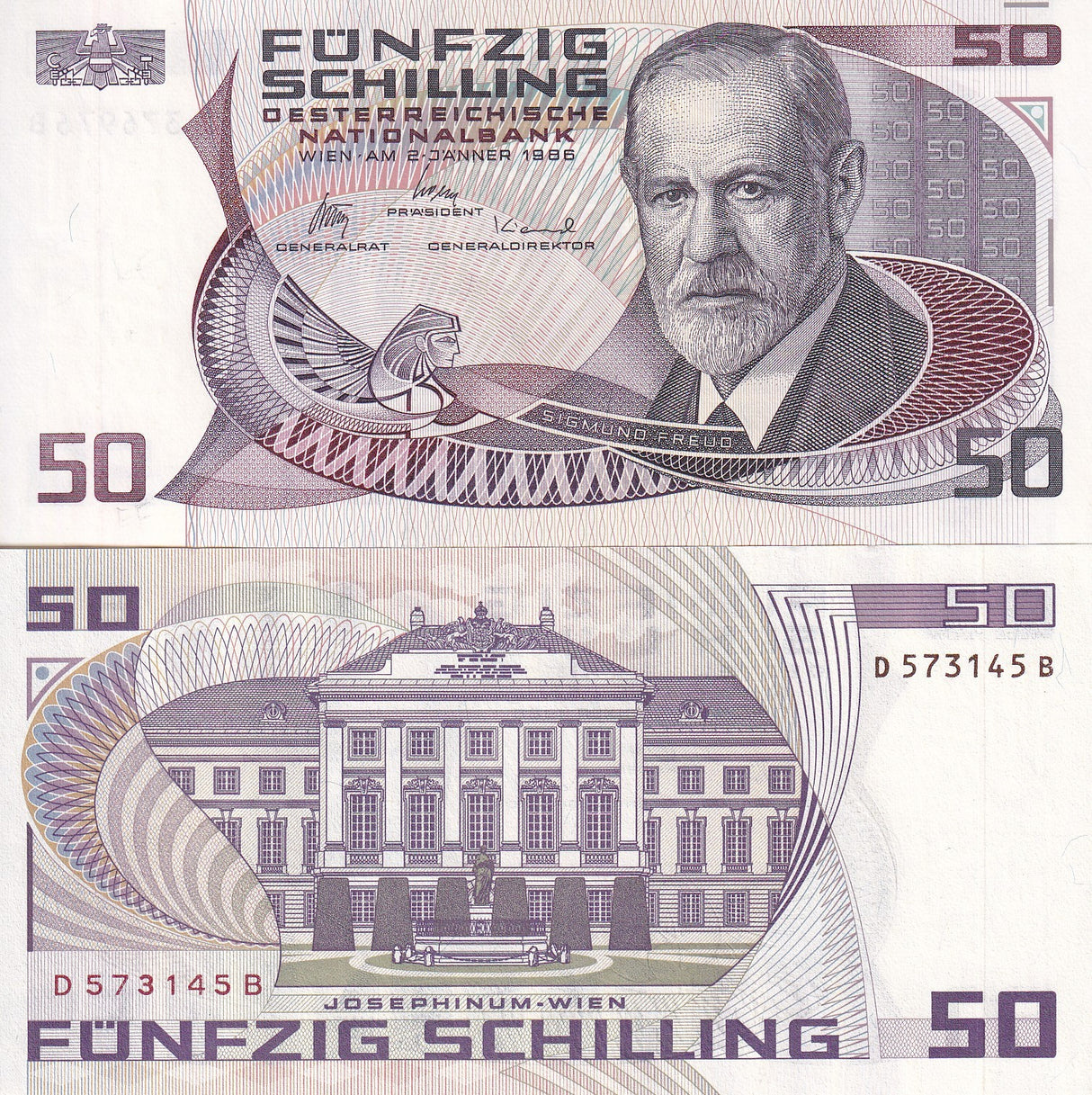 AUSTRIA 50 Shilling 1986 P 149 UNC