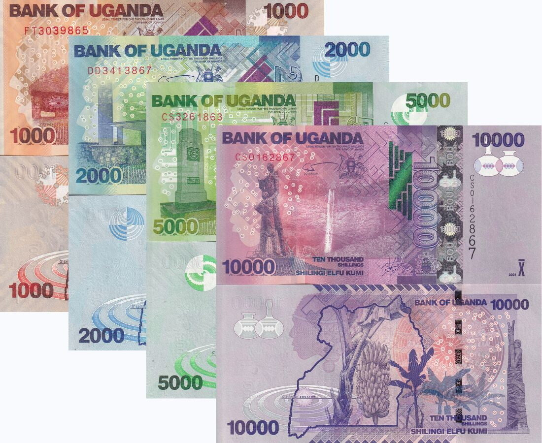 Uganda Set 4 UNC 1000 2000 5000 10000 Shillings Mixed Years P 49 50 51 P 52
