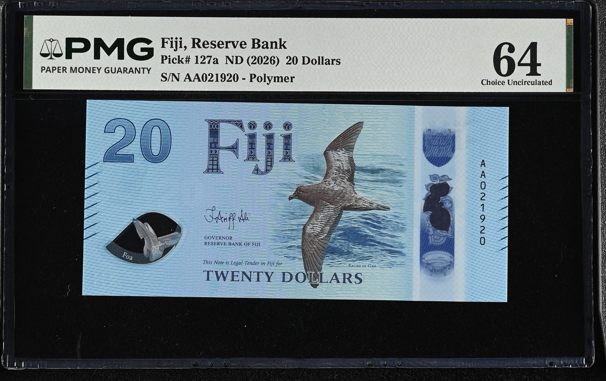 Fiji 20 Dollars ND 2026 P 127 a Choice UNC PMG 64